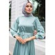 Kemerli Tesettür Abiye Elbise - Mint Kemerli Tesettür Abiye Elbise - Mint