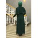 Omuzları Pelerinli Tesettür Abiye Elbise - Yeşil 