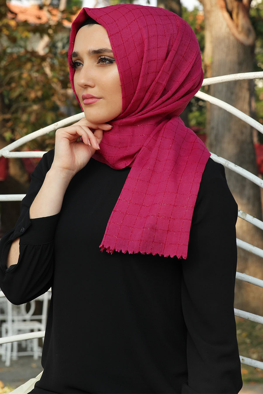 Pamuklu Şal - Fuşya Pamuklu Şal - Fuşya