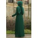 Payet Detaylı Tesettür Abiye Elbise - Yeşil