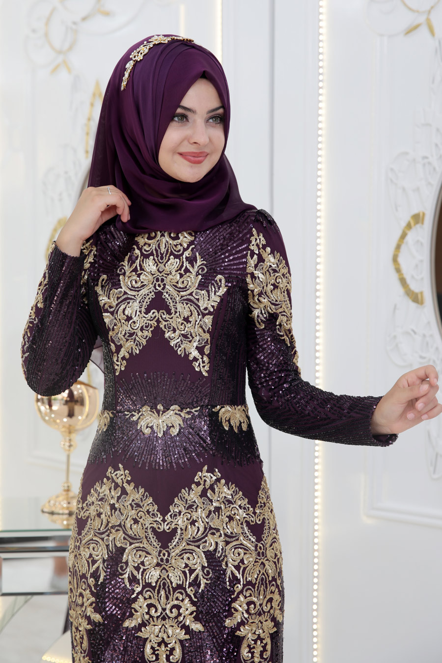 Pınar Şems -Yeni Güneş Abiye - Mor Pınar Şems -Yeni Güneş Abiye - Mor