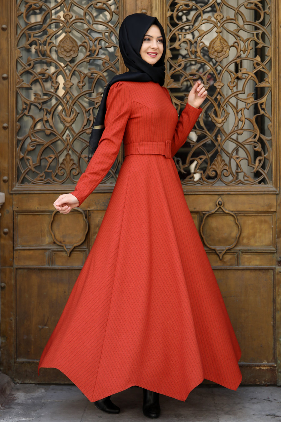 Pınar Şems - Zikzak Elbise - Kiremit