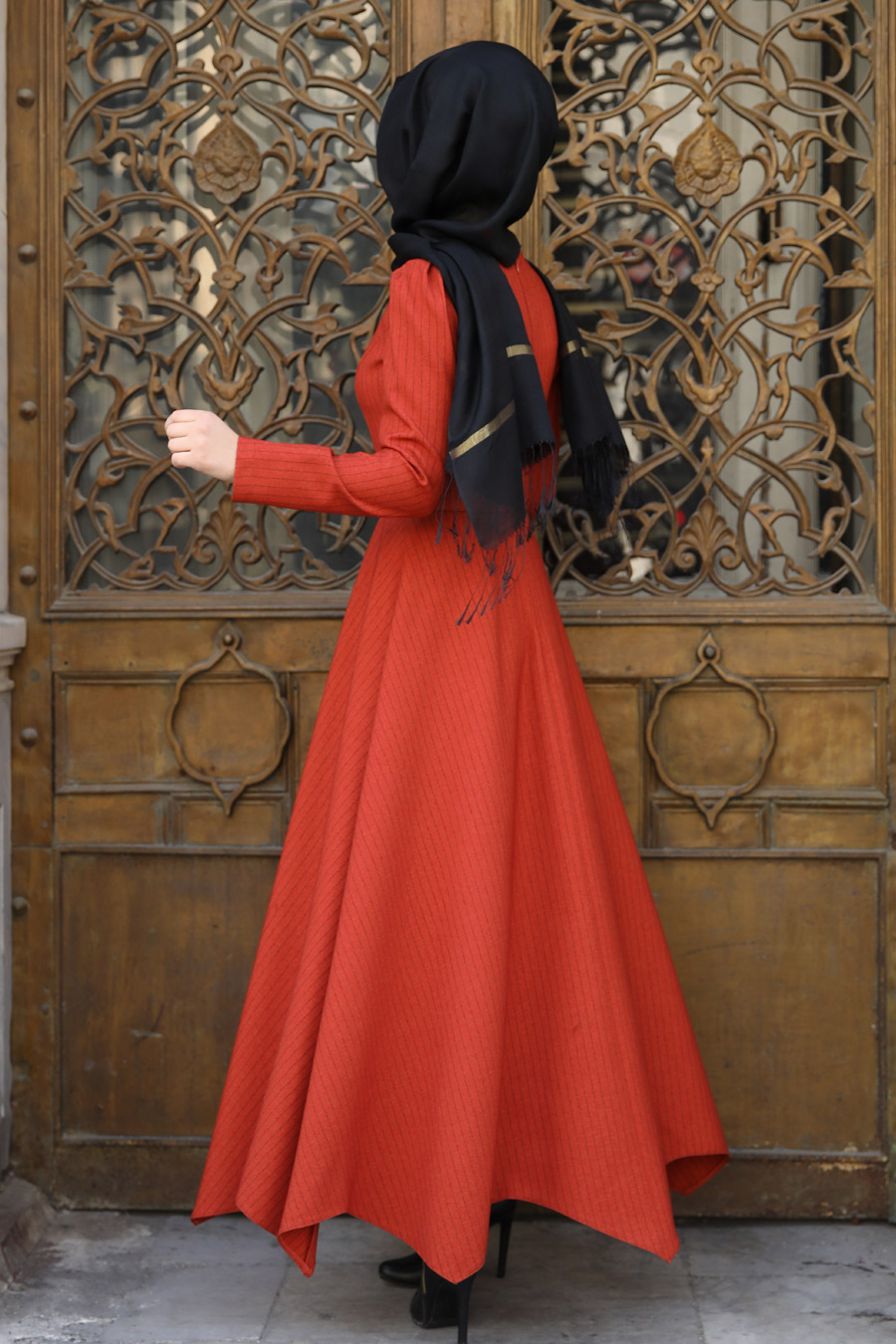 Pınar Şems - Zikzak Elbise - Kiremit