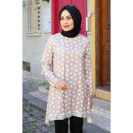 Puantiyeli Tunik - Bej