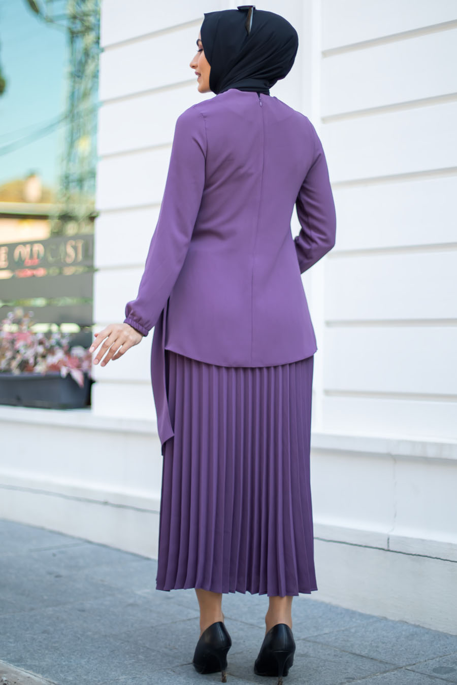 Tunic and Skirt Suit - Purple