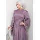 Kemerli Abiye Elbise - LİLA