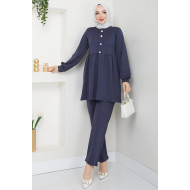 Pantolon Tunik İkili Tesettür Takım - ANTRASİT