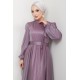 Kemerli Abiye Elbise - LİLA