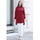 Yakası Bağlamalı Tunik -BORDO Yakası Bağlamalı Tunik -BORDO