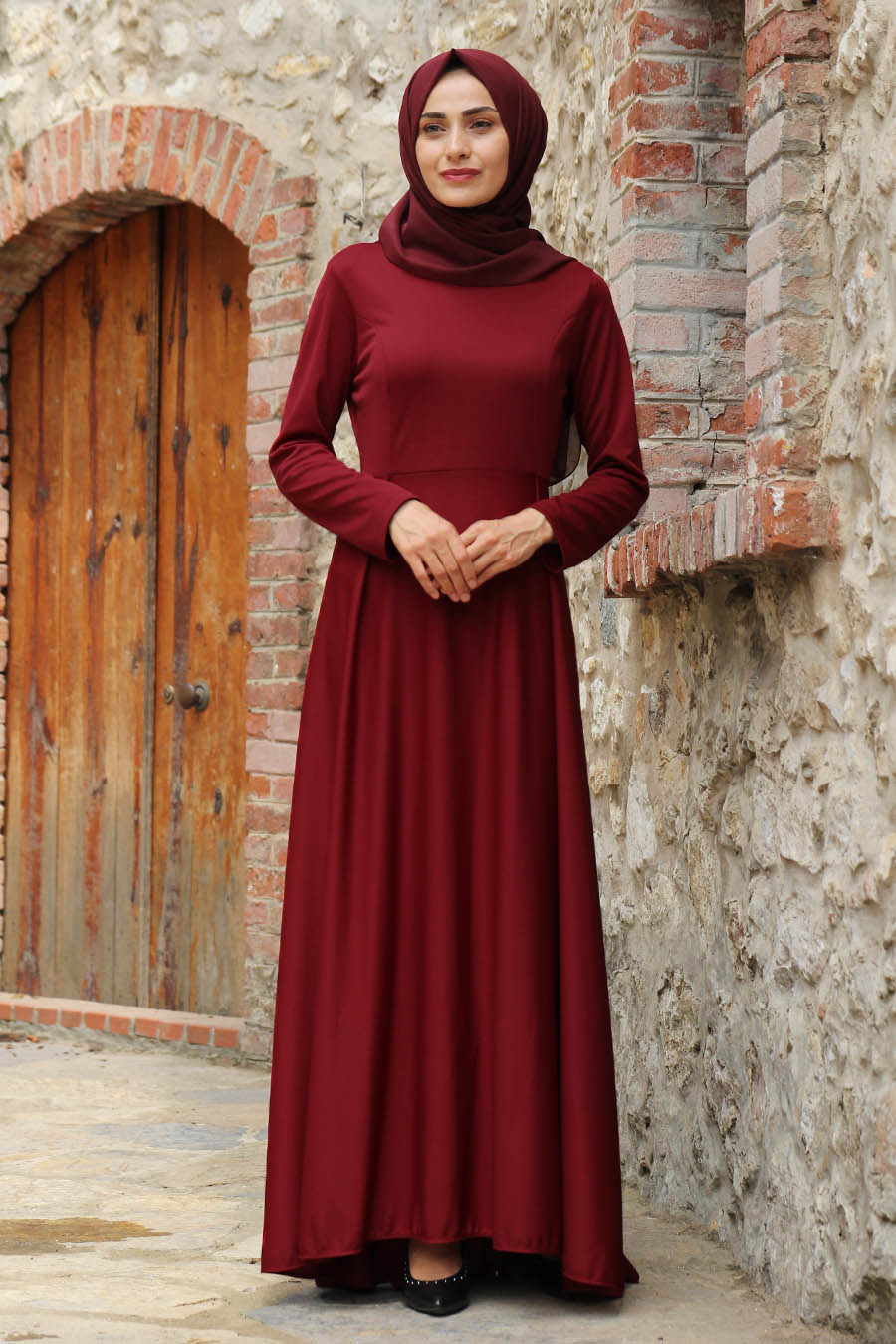 Feiza Collection - Tesettür Elbise - Bordo