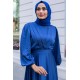 Tesettür Abiye Elbise - Saks Mavisi Tesettür Abiye Elbise - Saks Mavisi