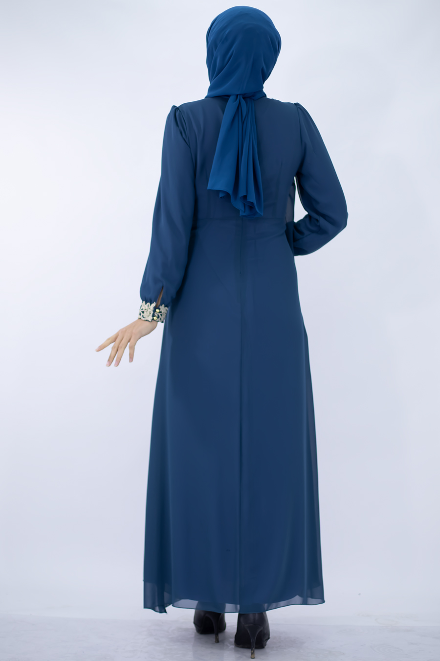 Sequin Detaıled Evening Dress - Turquoise