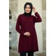 Yakası Güpürlü Tesettür Tunik - Mürdüm Yakası Güpürlü Tesettür Tunik - Mürdüm