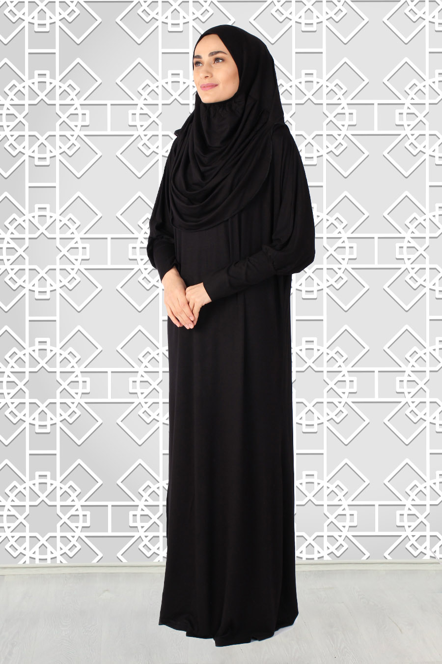 Yarasa Kol Namaz Elbisesi - Siyah